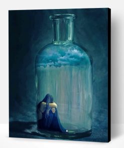 Sad Woman In A Glass Bottle Paint By Number