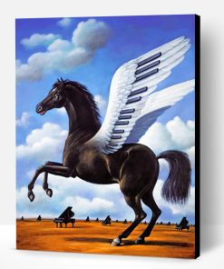 Black Horse Piano Wings Paint By Number