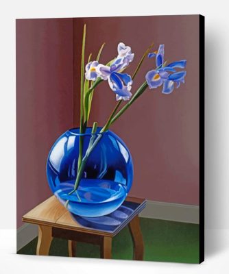 Blue Glass Plant Vase Paint By Number