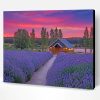Cabin In Lavender Field Paint By Number