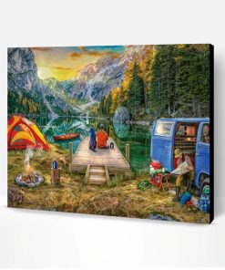 Camping In Banff Park Paint By Number