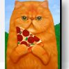 Cat Holding Pizza Paint By Number