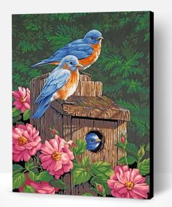 Garden Bluebirds Paint By Number