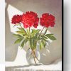 Red Peonies In Glass Paint By Number