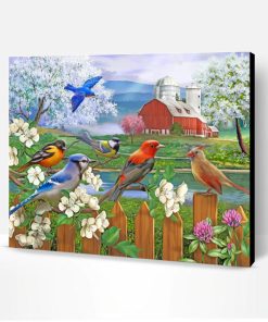 Spring Birds Paint By Number