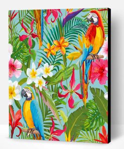 Tropical Parrots Art Paint By Number