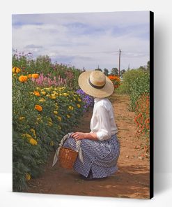 Woman With Hat In Farm Paint By Number