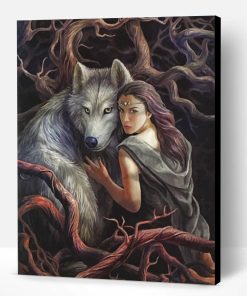 Woman And Wolf Paint By Number