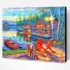 Wooden Cabin Lakeside Paint By Number