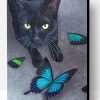 Black Cat And Butterflies Paint By Number