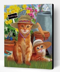 Cats Wearing Sunhats Paint By Number