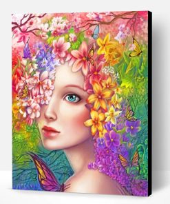 Colorful Floral Woman Paint By Number