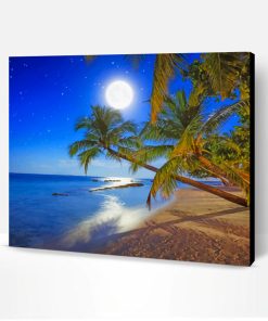Full Moon Night Beach Paint By Number
