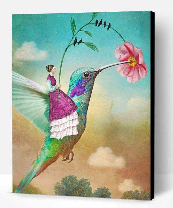 Hummingbird And Woman Paint By Number