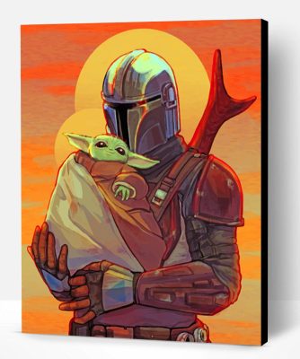 Mandalorian And Baby Yoda Paint By Number