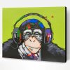 Monkey Wearing Headphones Paint By Number