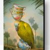 Yellow Parrot Carrying Cups Paint By Number