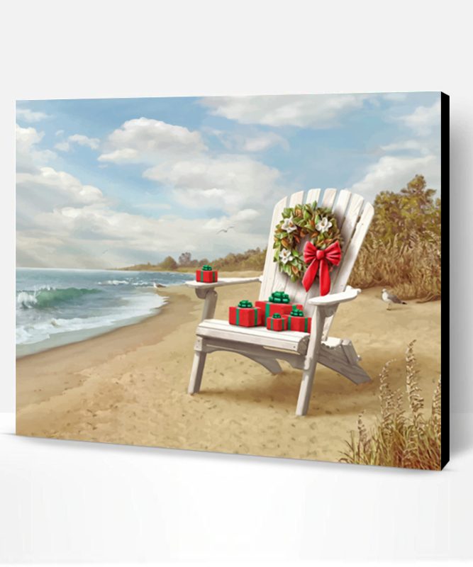 Beach Christmas Chair Paint By Number