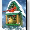 Cardinals In Snow House Paint By Number