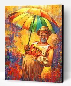 Clown Under Umbrella Paint By Number