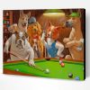 Dogs Playing Pool Paint By Number