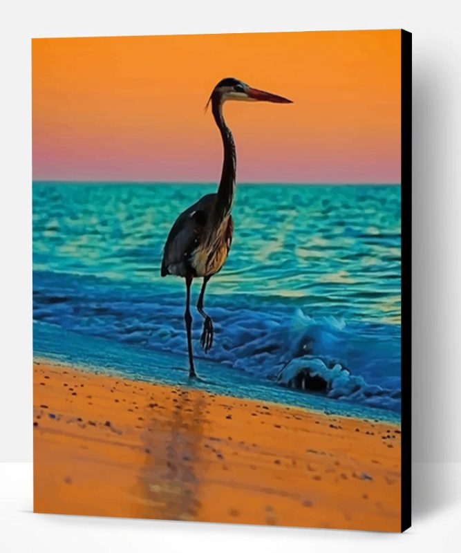 Heron Bird At The Beach Paint By Number