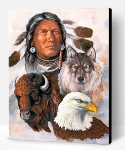 Native American With Animals Paint By Number
