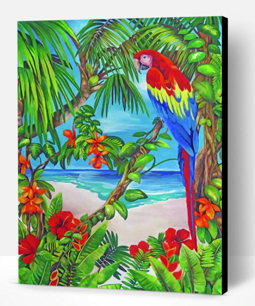 Parrot In Paradise Paint By Number