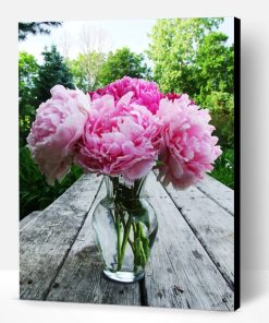 Peonies In Glass Paint By Number