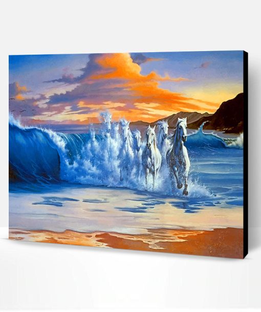 Sea Waves Horses Paint By Number