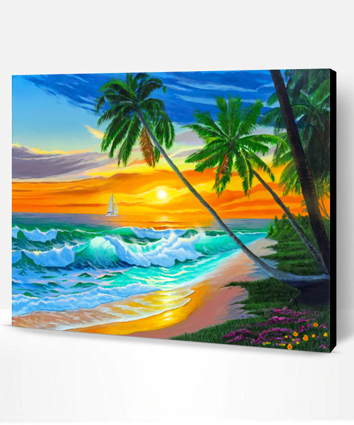 Tropical Ocean Waves - Paint By Number - Paint By Numbers PRO