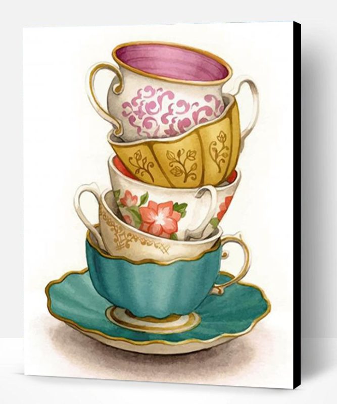 Vintage Coffee Cups Paint By Number