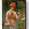 Vintage Woman In Garden Paint By Number