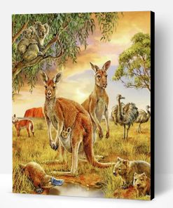 Wild Kangaroos And Animals Paint By Number