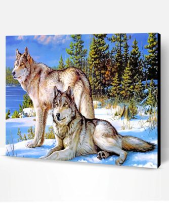 Wolves In Snow Paint By Number