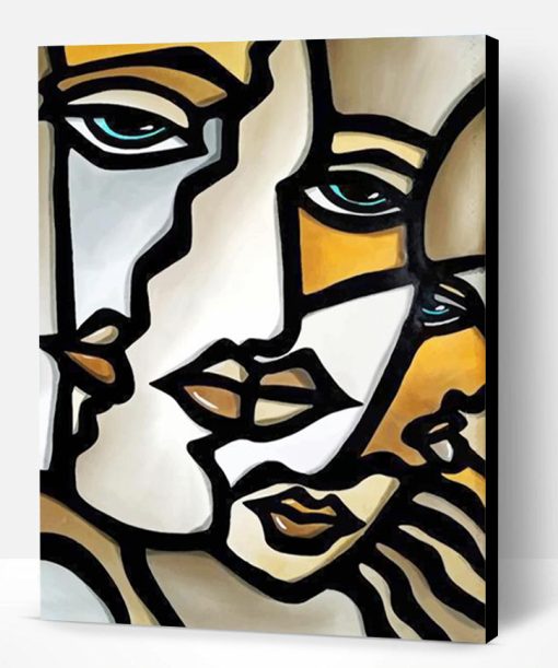 Abstract Cubism Faces Paint By Number