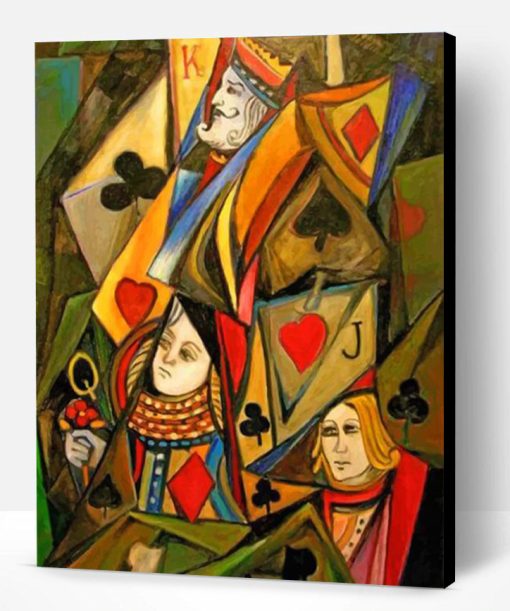 Abstract Poker Cards Paint By Number