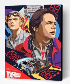 Dr Emmett Brown And Marty McFly Paint By Number