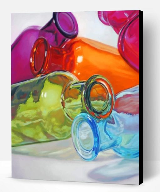 Colored Glass Bottles Paint By Number