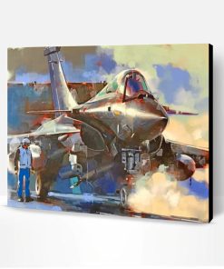 Fighter Jet Illustration Paint By Number