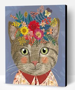 Floral Cat Paint By Number