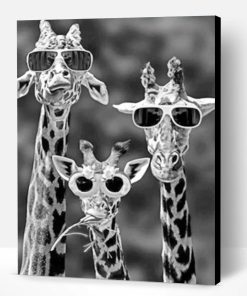 Giraffes With Sunglasses Paint By Number