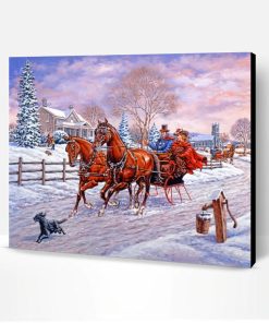 Horses Sleigh Paint By Number