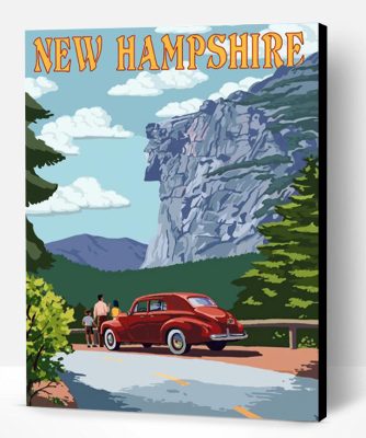 Vintage Travel New Hampshire Paint By Number