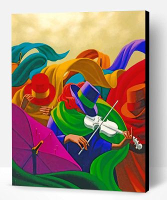 Abstract Violinists Paint By Number