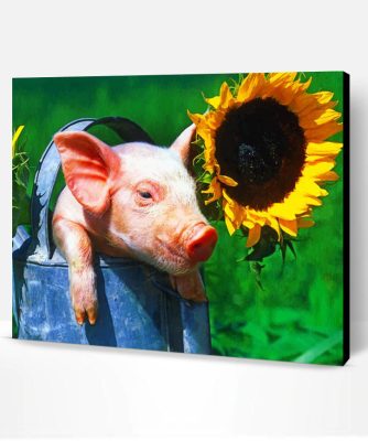 Aesthetic Pig And Sunflower Paint By Number