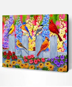 Aesthetic Spring Garden Birds Paint By Number