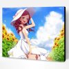 Anime Girl In Sunflower Field Paint By Number