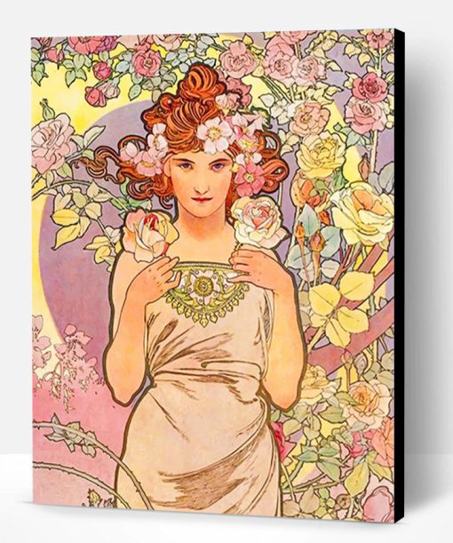 Beautiful Woman By Mucha Paint By Number