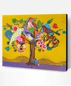 Birds On Tree Art Paint By Number